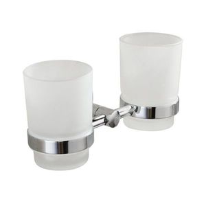AQUALINE - SAMBA dvojitý držák skleniček, mléčné sklo, chrom SB105 vyobraziť