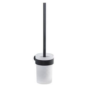 Gedy - PIRENEI WC štětka závěsná, mléčné sklo, černá mat PI330314 vyobraziť