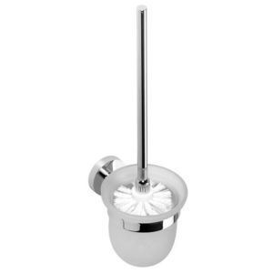 SAPHO - X-ROUND WC štětka závěsná, mléčné sklo, chrom XR303 vyobraziť