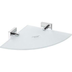 SAPHO - X-SQUARE polička skleněná rohová 250x55x250, mléčné sklo, chrom XQ604 vyobraziť