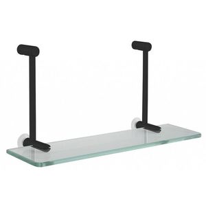 SAPHO - Závěsná skleněná polička na sprchovou zástěnu 400x180x125, černá mat 1301-15B vyobraziť