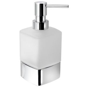 Gedy - LOUNGE dávkovač mýdla na postavení, 280 ml, mléčné sklo, chrom 545513 vyobraziť