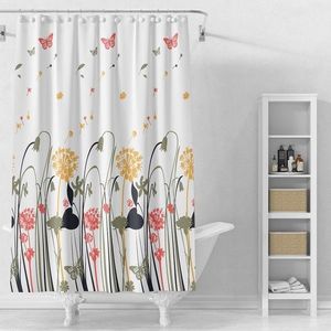 AQUALINE - Sprchový závěs 180x180cm, vinyl, bílá, barevné kytky ZV038 vyobraziť