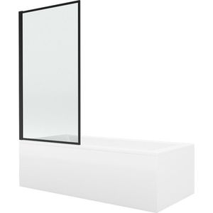MEXEN/S - Cubik obdĺžniková vaňa 150 x 70 cm s panelom + vaňová zástena 70 cm, čierna vzor fix 550315070X9307007070 vyobraziť