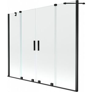 MEXEN/S - Velar Duo Dvojkrídlová posuvná vaňová zástena 170 x 150 cm, transparent, čierna 896-170-000-02-70 vyobraziť