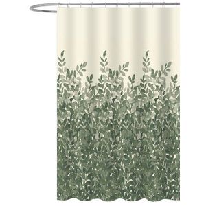 AQUALINE - Sprchový závěs 180x200cm, polyester, zelené listy ZP012 vyobraziť