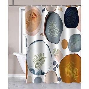 AQUALINE - Sprchový závěs 180x180cm, polyester, bubliny/kapradí ZP014 vyobraziť