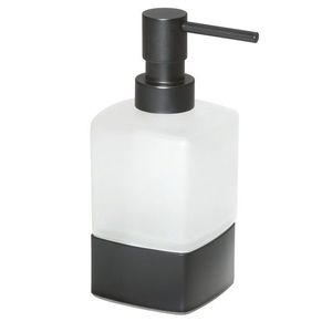 Gedy - LOUNGE dávkovač mýdla na postavení, 280 ml, mléčné sklo, černá mat 545514 vyobraziť