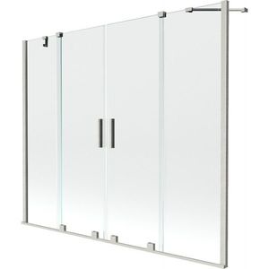 MEXEN/S - Velar Duo dvojkrídlová posuvná vaňová zástena 170 x 150 cm, transparent, nikel kartáčovaný 896-170-000-02-97 vyobraziť
