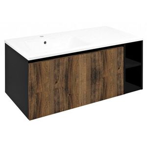 SAPHO - LOREA skříňka s umyvadlem 101x46x51, 5cm (80+20cm), levá, dub collingwood/černá mat LE080-1935-L-03 vyobraziť