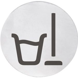 SAPHO - Cedule úklidová místnost, Ø 75, nerez mat XP124 vyobraziť