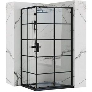 REA/S - Sprchovací kút CONCEPT 80x100 - čierny So sprchovou vaničkou Savoy black KPL-K1006 vyobraziť