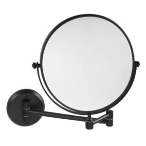 SAPHO - X-ROUND BLACK E kosmetické zrcátko závěsné, Ø 200, oboustranné, černá mat XR010B vyobraziť