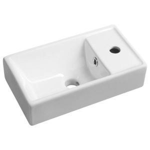 SAPHO - MINOS keramické umývátko 40x22cm, baterie vpravo, bílá 4059 vyobraziť