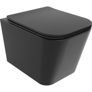 MEXEN/S - Teo Závesná WC misa Rimless Tornado vrátane sedátka s slow slim, duroplast, čierna mat 30850685T vyobraziť