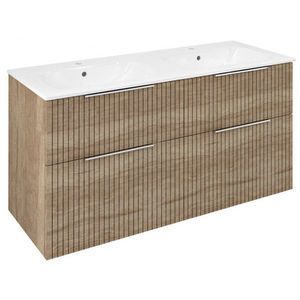 SAPHO - CIRASA umyvadlová skříňka s dvojumyvadlem 121x66x46cm, dub alabama strip CR121-2322-21 vyobraziť