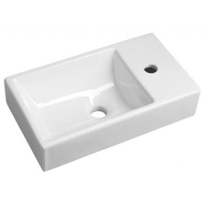 SAPHO - MINOS keramické umývátko, 45x26cm, baterie vpravo, bílá 4057 vyobraziť
