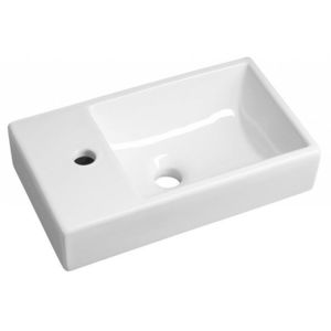 SAPHO - MINOS keramické umývátko, 45x26cm, baterie vlevo, bílá 4757 vyobraziť