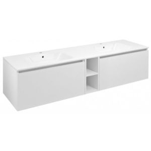 SAPHO - LOREA skříňka s dvojumyvadlem 181x46x51, 5cm (80+20+80cm), bílá mat LE080-3131-04 vyobraziť