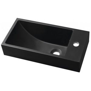 SAPHO - ARIANA umývátko, litý mramor, 50x25cm, baterie vpravo, černá mat SM016B vyobraziť