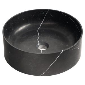 SAPHO SAPHO - BLOK kamenné umyvadlo na desku, Ø 40cm, matný černý Marquin 2401-52 vyobraziť