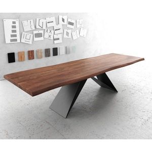 Jedálenský stôl Edge 300x100 XL Akácia hnedá Podstava v tvare V plochá vyobraziť