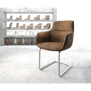 Jídelní židle Pejo-Flex Hnědá Vintage Cantilever Round z nerezové vyobraziť
