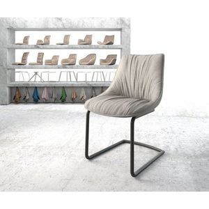 Otočná židle Elda-Flex Stripes Light Grey Cantilever Round Black vyobraziť