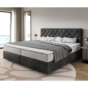 Boxspringová posteľ Dream-Great z mikrovlákna antracit vintage 200x200 vyobraziť