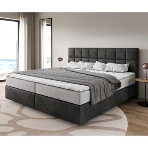 Boxspringová posteľ Dream-Fine z mikrovlákna antracit vintage 200x200 vyobraziť