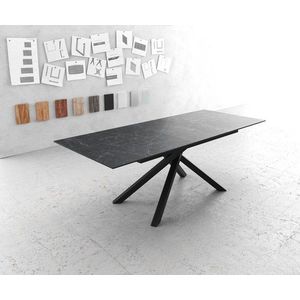 Jídelní stůl Edge 180-220x90cm Laminam® keramika šedá rozkládací vyobraziť