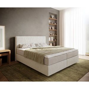 Boxspringová posteľ Dream-Well bouclé krémovo-biela 180x200 cm vyobraziť