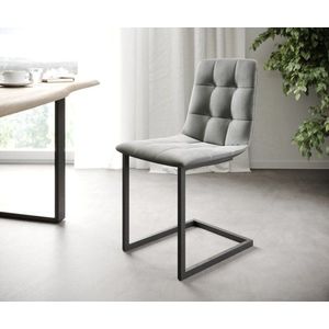 Sada 4 jídelních židlí Caro-Adesso Light Grey Velvet Cantilever Chair vyobraziť