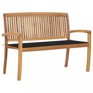 Záhradná lavica teak / látka Dekorhome vyobraziť