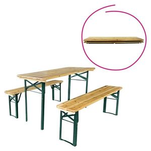 KONDELA Ganso Typ 2 pivný set 1+2 prírodná / tmavozelená vyobraziť