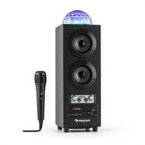 Auna DiscoStar Black, prenosný bluetooth reproduktor, USB, akumulátor, LED, mikrofón vyobraziť
