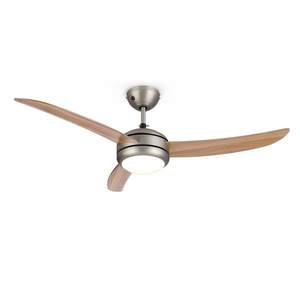 Klarstein El Paso, stropný ventilátor, 52", závit E27, 3 lopatky, vzhľad dubového dreva vyobraziť