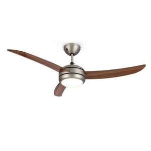 Klarstein El Paso, stropný ventilátor, 52", závit E27, 3 lopatky, vzhľad tmavého dubového dreva vyobraziť