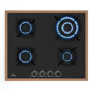 Klarstein Lumiflame plynová varná doska, 4 horáky, medený rám, elektrické zapaľovanie, výkon 8 kW vyobraziť