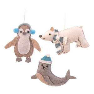 Textilné ručne vyrobené vianočné ozdoby v súprave 3 ks 6 cm Arctic Animals – Sass & Belle vyobraziť