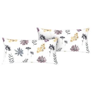 LIVARNO home Obliečka na vankúše z bavlny Renforcé, 80 x 40 cm, 2 kusy (kvety/biela) vyobraziť