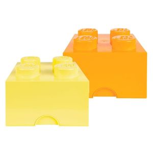 LEGO Úložný box, stohovateľný, 2 x 4 gombíky (cool yellow/bright orange) vyobraziť