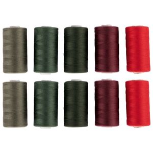 crelando® Univerzálne nite – Syngarn, 10 x 500 m (zelené a červené odtiene) vyobraziť