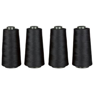 crelando® Overlockové šijacie nite, 4 kusy (čierna) vyobraziť
