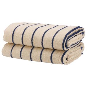 LIVARNO home Froté uteráky, 50 x 100 cm, 2 kusy (biela/modrá) vyobraziť