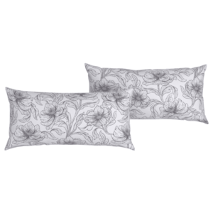 LIVARNO home Obliečky na vankúš z bavlny Renforcé, 40 x 80 cm, 2 kusy (biela/sivá) vyobraziť