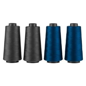 crelando® Overlockové šijacie nite, 4 kusy (sivá/modrá) vyobraziť