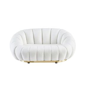 Designová pohovka FIRENCE 145 cm boucle bílá vyobraziť