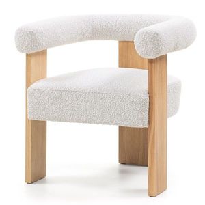 Designové křeslo CHILI krémové/kaučukové dřevo vyobraziť