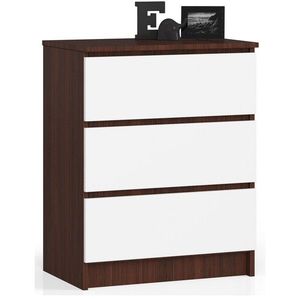 Komoda Kuba 60 cm - 3 zásuvky wenge/biela vyobraziť